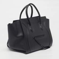 Pre Owned Celine Phantom Luggage Medium Black Leather Tote