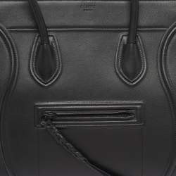 Pre Owned Celine Phantom Luggage Medium Black Leather Tote