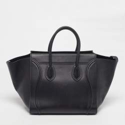 Pre Owned Celine Phantom Luggage Medium Black Leather Tote