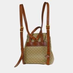 Pre Owned Celine Macadam Beige Canvas Backpack