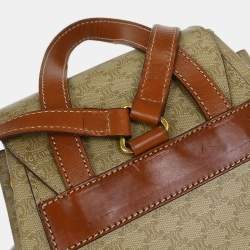 Pre Owned Celine Macadam Beige Canvas Backpack
