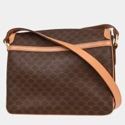 Pre Owned Celine Macadam Brown PVC Shoulder Bag