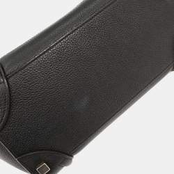 Pre Owned Celine Luggage Micro Black Calfskin Leather Tote Bag