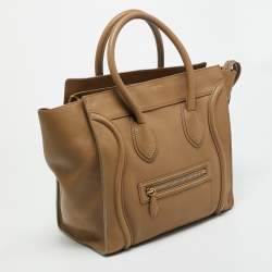 Pre Owned Celine Luggage Mini Beige Leather Tote