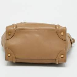 Pre Owned Celine Luggage Mini Beige Leather Tote