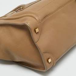 Pre Owned Celine Luggage Mini Beige Leather Tote