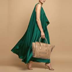 Pre Owned Celine Luggage Mini Beige Leather Tote