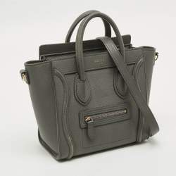 Pre Owned Celine Luggage Nano Grey Leather Tote