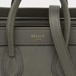 Pre Owned Celine Luggage Nano Grey Leather Tote