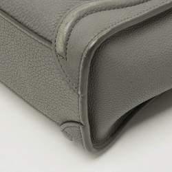 Pre Owned Celine Luggage Nano Grey Leather Tote