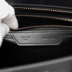 Pre Owned Celine Black Micro Tweed Luggage Tote