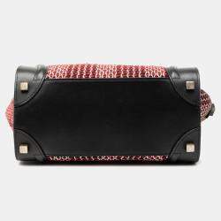 Pre Owned Celine Black Micro Tweed Luggage Tote