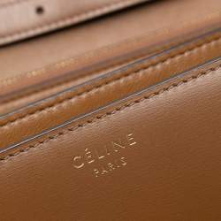 Pre Owned حقيبة سيليين كلاسيك بوكس بني جلد العجل متوسطة الحجم