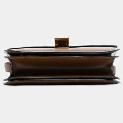 Pre Owned حقيبة سيليين كلاسيك بوكس بني جلد العجل متوسطة الحجم