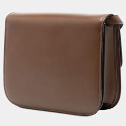 Pre Owned حقيبة سيليين كلاسيك بوكس بني جلد العجل متوسطة الحجم