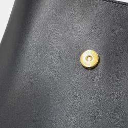 Pre Owned Celine Bucket Louise Black Calf Leather Size Small