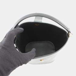 Pre Owned Celine Bucket Louise Black Calf Leather Size Small