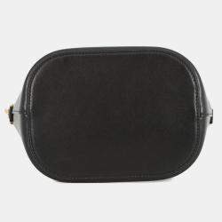 Pre Owned Celine Bucket Louise Black Calf Leather Size Small