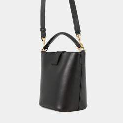 Pre Owned Celine Bucket Louise Black Calf Leather Size Small
