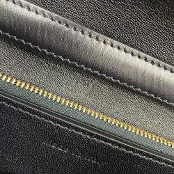 Pre Owned Celine Classic Box Shoulder Black Leather Size Medium