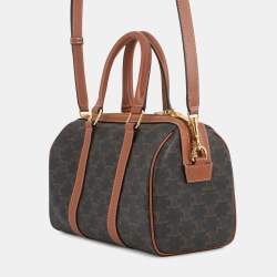 Pre Owned حقيبة سفر سيلين تريومف بيدين جلد بي في سي لون أسمر حجم متوسط