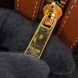 Pre Owned حقيبة سفر سيلين تريومف بيدين جلد بي في سي لون أسمر حجم متوسط