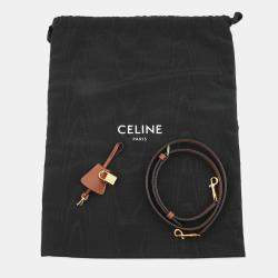 Pre Owned حقيبة سفر سيلين تريومف بيدين جلد بي في سي لون أسمر حجم متوسط