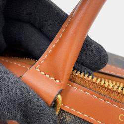 Pre Owned حقيبة سفر سيلين تريومف بيدين جلد بي في سي لون أسمر حجم متوسط