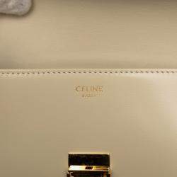 Pre Owned Celine Brown Shiny Calfskin Claude Shoulder Bag