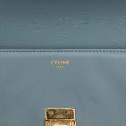 مملوكة مسبقًا حقيبة كتف سيلين كلود جلد العجل لامعة زرقاء