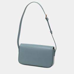 مملوكة مسبقًا حقيبة كتف سيلين كلود جلد العجل لامعة زرقاء