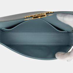 مملوكة مسبقًا حقيبة كتف سيلين كلود جلد العجل لامعة زرقاء