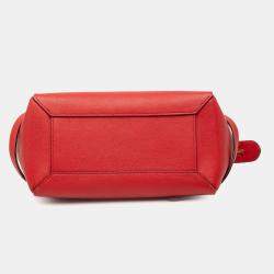 Pre Owned Celine Red Micro Grained Calfskin Belt Bag