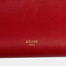 Pre Owned Celine Red Micro Grained Calfskin Belt Bag