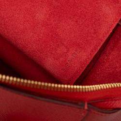 Pre Owned Celine Red Micro Grained Calfskin Belt Bag