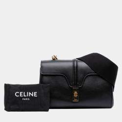 Pre Owned Celine Black Teen Smooth Calfskin Soft 16 Crossbody
