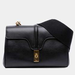 Pre Owned Celine Black Teen Smooth Calfskin Soft 16 Crossbody