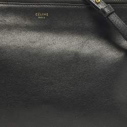 Pre Owned Céline Trio Large Black Leather Crossbody Bag