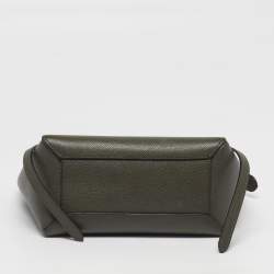 Pre Owned Celine Belt Nano Olive Green Leather Top Handle Bag