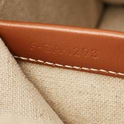 Pre Owned Celine Brown/Grey Cabas Thais Canvas and Leather Small Tote