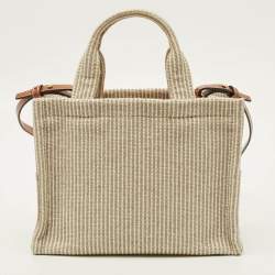 Pre Owned Celine Brown/Grey Cabas Thais Canvas and Leather Small Tote