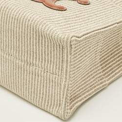 Pre Owned Celine Brown/Grey Cabas Thais Canvas and Leather Small Tote