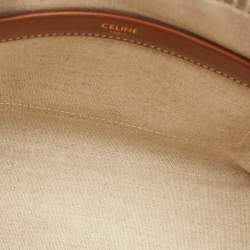 Pre Owned Celine Brown/Grey Cabas Thais Canvas and Leather Small Tote