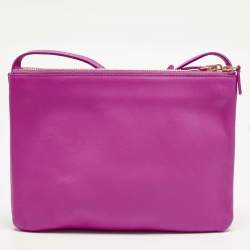 Pre Owned Celine Trio Large Pink Leather Crossbody Bag