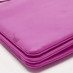 Pre Owned Celine Trio Large Pink Leather Crossbody Bag