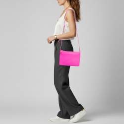 Pre Owned Celine Trio Large Pink Leather Crossbody Bag