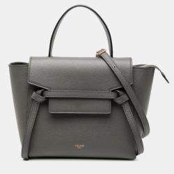 Pre Owned Celine Grey Celine Blue Nano Grained Calfskin Belt Bag