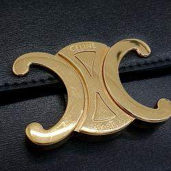 Pre Owned Celine Black Leather Triumph Mini Crossbody Bag