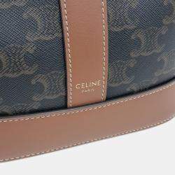 Pre Owned Celine Brown Coated Canvas Triumph Bucket Bag Small