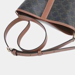 Pre Owned Celine Brown Coated Canvas Triumph Bucket Bag Small